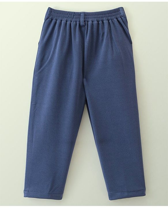 Babyhug Party Wear Full Sleeves Textured Stretch 3 Pieces Party Suit - White & Blue