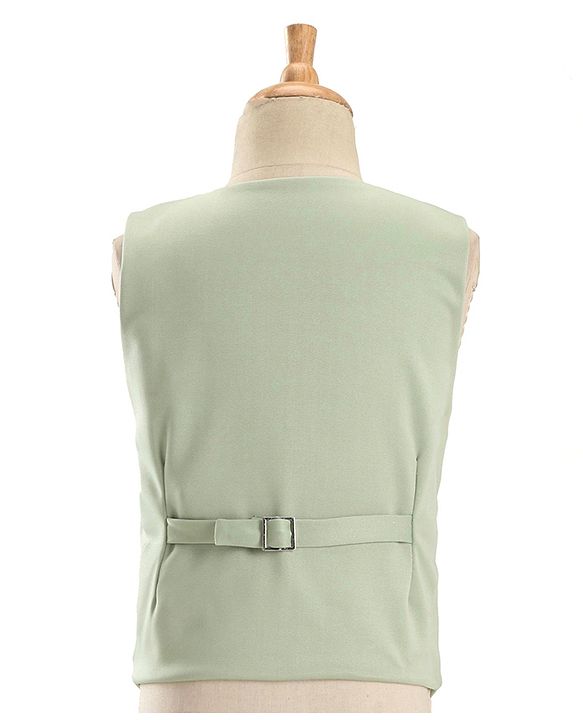 Babyhug Knit Full Sleeves Textured Party Suit With Waist Coat & Bow - Mint Green