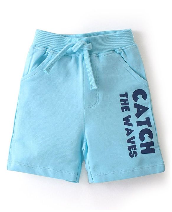 Babyhug 100% Cotton Knit Single Jersey Half Sleeves T-Shirt & Shorts With Light House Print - Blue