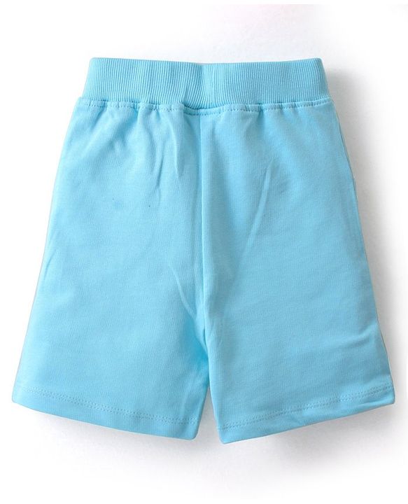Babyhug 100% Cotton Knit Single Jersey Half Sleeves T-Shirt & Shorts With Light House Print - Blue