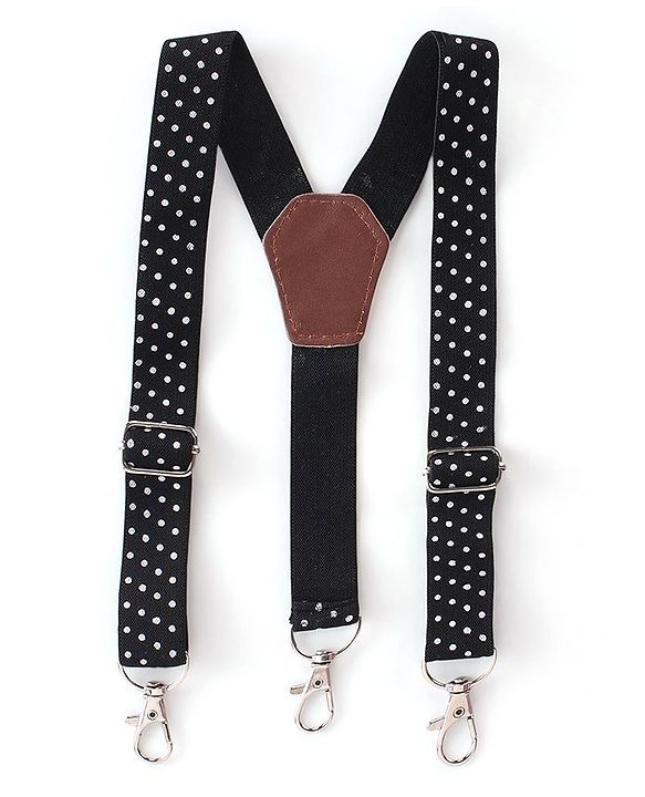 Babyhug Woven Full Sleeves Party Wear Shirt & Trousers Set with  Bow & Suspender - Maroon & Black