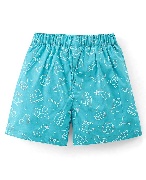 Babyhug Woven Boxers Boat Print Pack of 3 - Multicolor