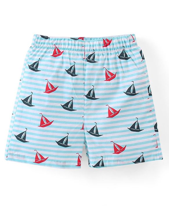 Babyhug Woven Boxers Boat Print Pack of 3 - Multicolor