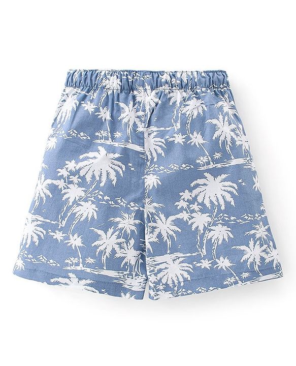 Babyhug Poplin Printed Boxers Pack of 3 - Blue & Orange
