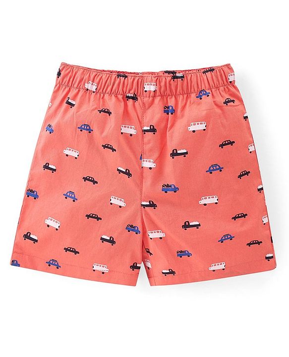 Babyhug Poplin Printed Boxers Pack of 3 - Blue & Orange
