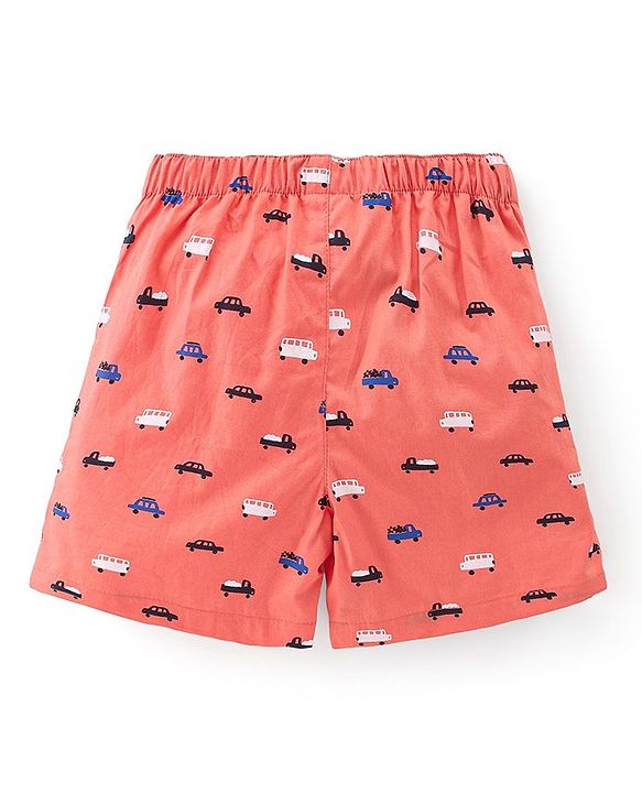Babyhug Poplin Printed Boxers Pack of 3 - Blue & Orange