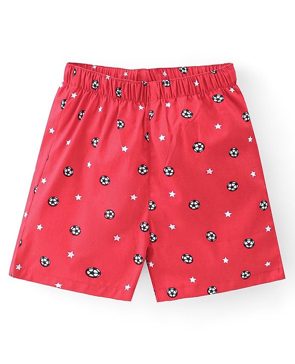 Babyhug Poplin Woven Boxers Football Whale & Boat Print Pack of 3 - Multicolour