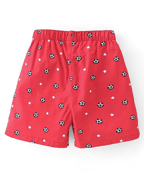 Babyhug Poplin Woven Boxers Football Whale & Boat Print Pack of 3 - Multicolour