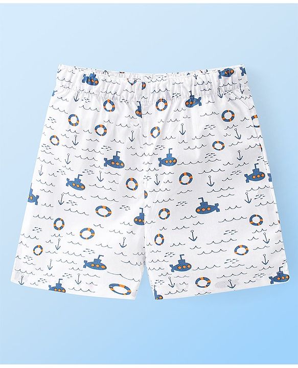 Babyhug Poplin Woven  Boxers with Rocket & Submarine Print Pack of 3 - Multicolour