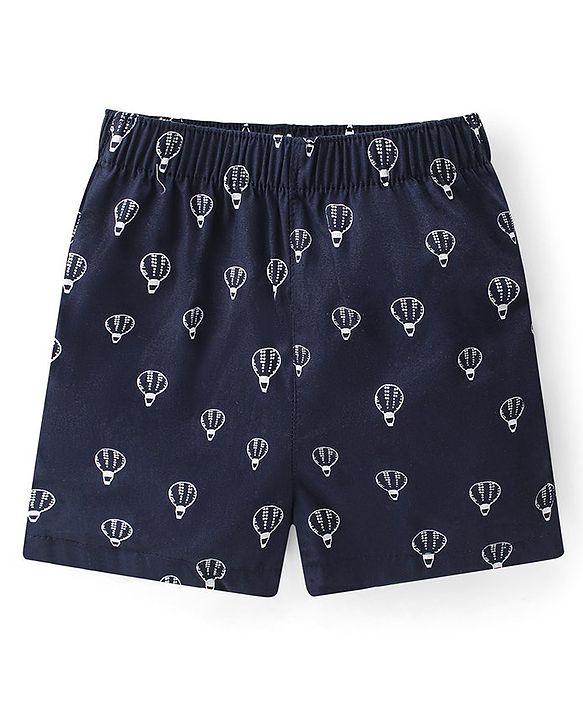 Babyhug Poplin Woven Boat & Sloth Print Boxers Pack of 3 - Multicolour