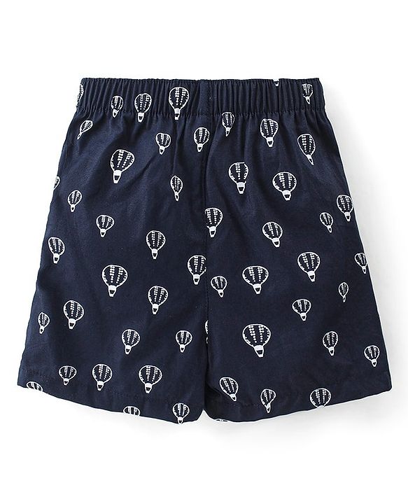 Babyhug Poplin Woven Boat & Sloth Print Boxers Pack of 3 - Multicolour
