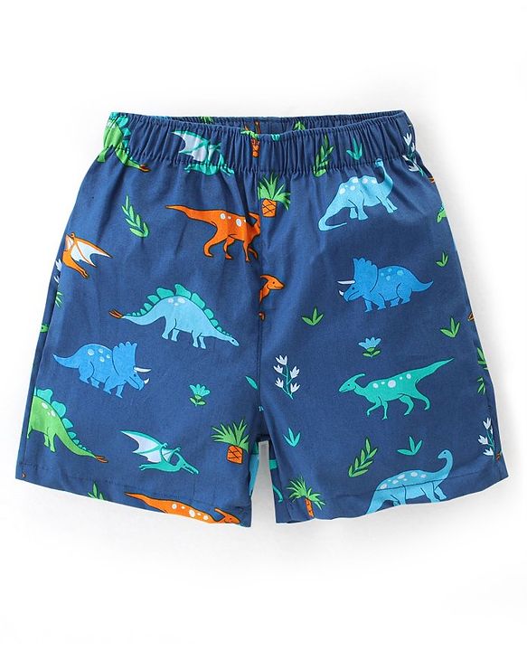 Babyhug Poplin Woven Boxers with Dino Aeroplane & Zebra Print Pack of 3 - Multicolour