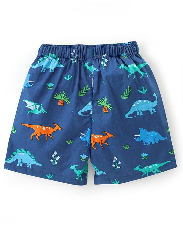 Babyhug Poplin Woven Boxers with Dino Aeroplane & Zebra Print Pack of 3 - Multicolour