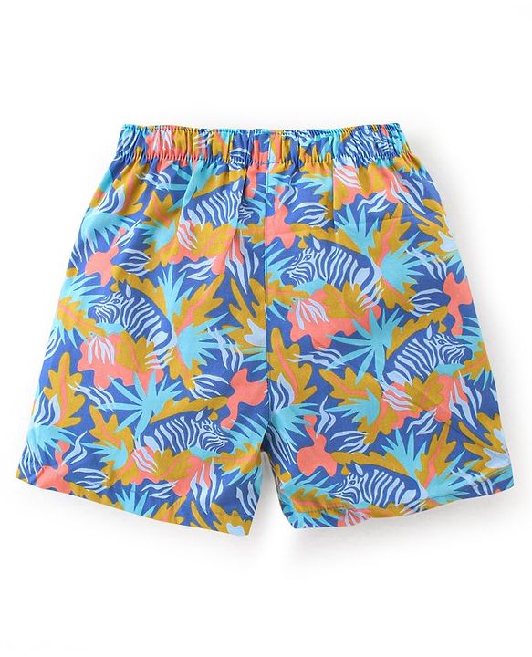 Babyhug Poplin Woven Boxers with Dino Aeroplane & Zebra Print Pack of 3 - Multicolour