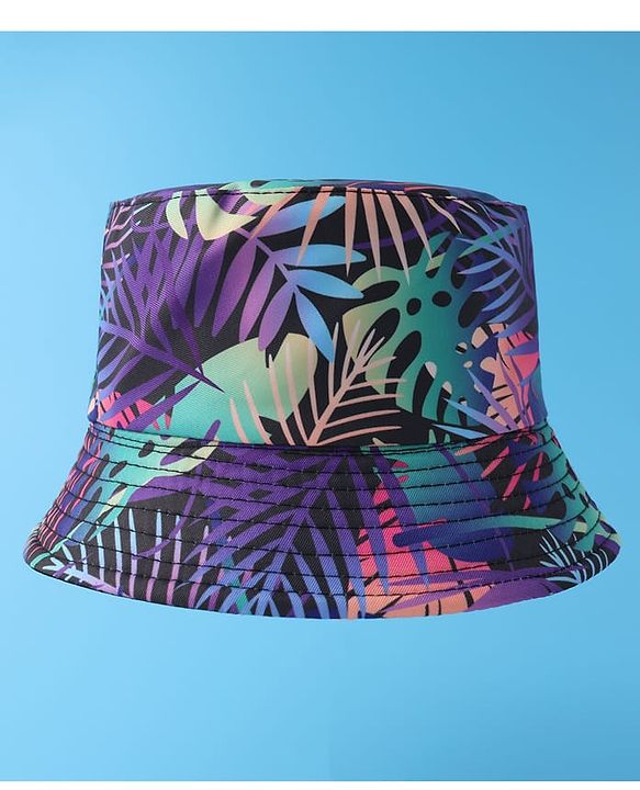 Pine Kids Bucket Cap with Tropical Print - Multicolour