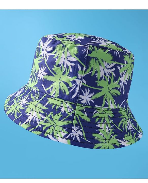 Pine Kids Bucket with Tropical Print - Green