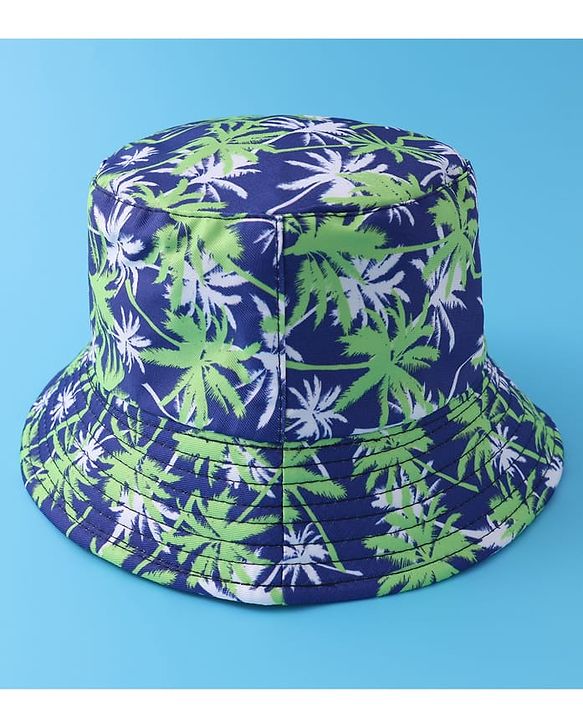 Pine Kids Bucket with Tropical Print - Green