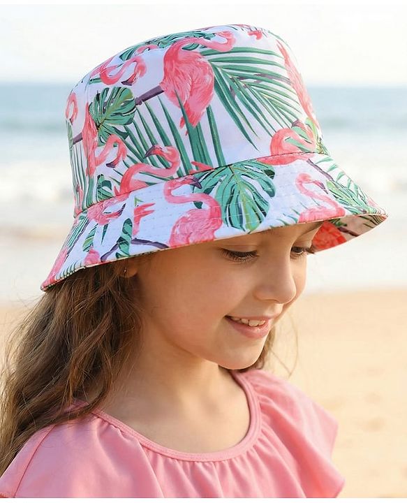 Pine Kids Bucket Hat with Ostrich Print - Multicolour