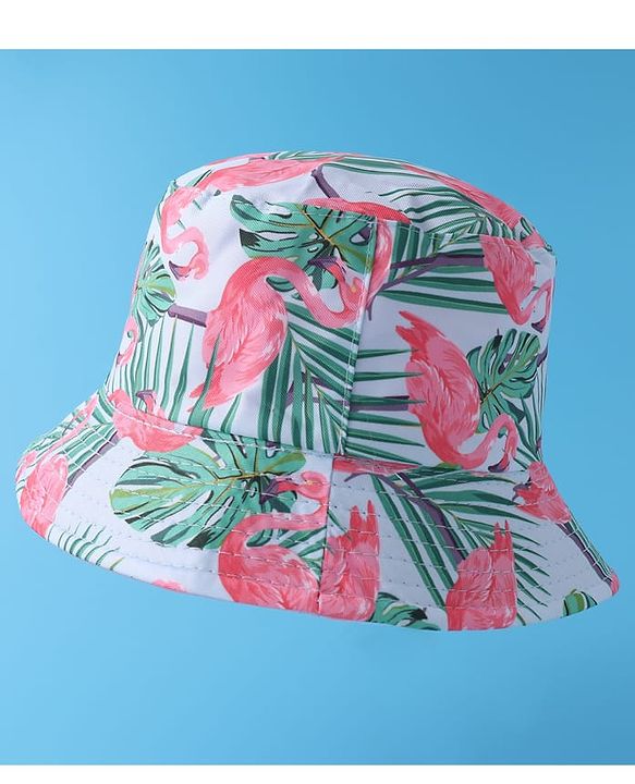 Pine Kids Bucket Hat with Ostrich Print - Multicolour