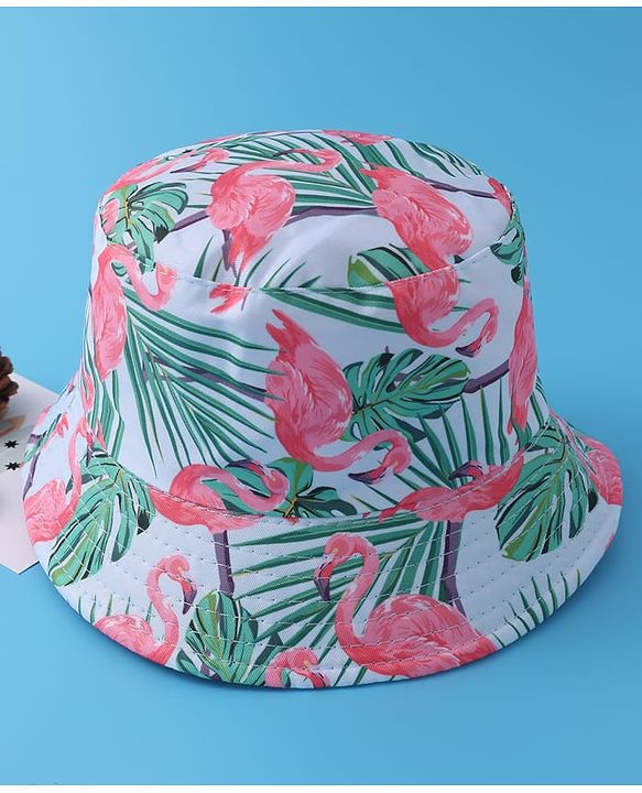Pine Kids Bucket Hat with Ostrich Print - Multicolour