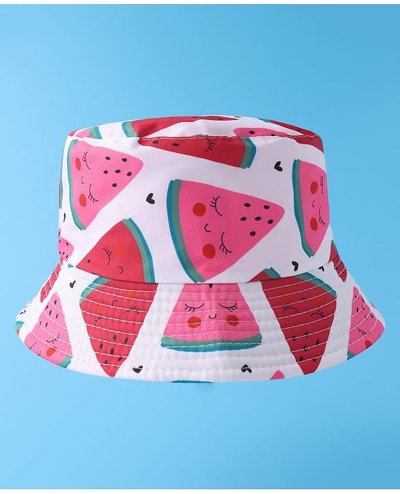 Pine Kids Bucket Hat with Watermelon Print - Multicolour