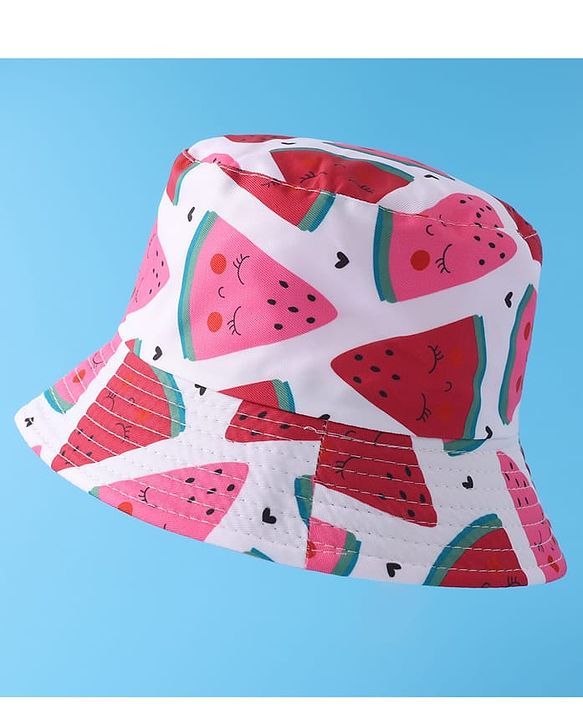Pine Kids Bucket Hat with Watermelon Print - Multicolour