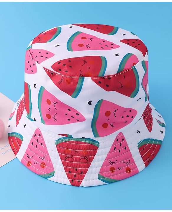 Pine Kids Bucket Hat with Watermelon Print - Multicolour