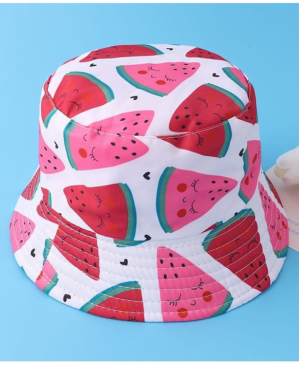 Pine Kids Bucket Hat with Watermelon Print - Multicolour