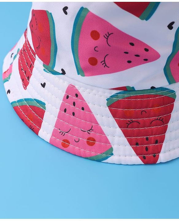 Pine Kids Bucket Hat with Watermelon Print - Multicolour