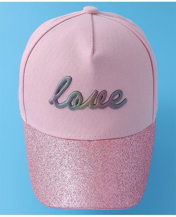 Pine Kids Baseball Cap with Text Print - Pink