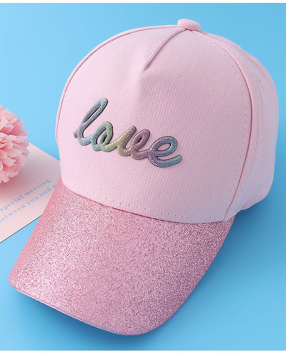 Pine Kids Baseball Cap with Text Print - Pink