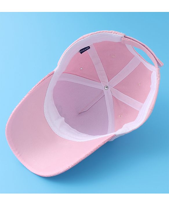 Pine Kids Baseball Cap with Text Print - Pink