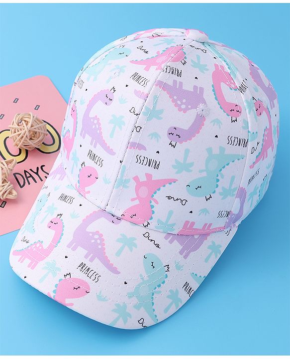 Babyhug Baseball Cap with Dino Print - Multicolour