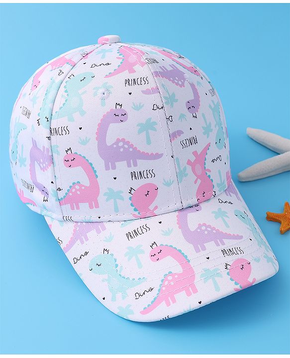 Babyhug Baseball Cap with Dino Print - Multicolour