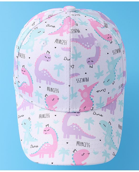 Babyhug Baseball Cap with Dino Print - Multicolour