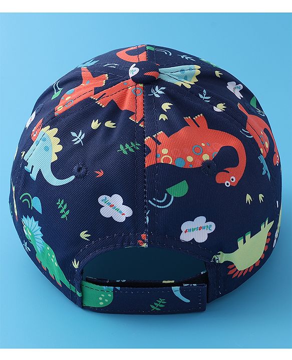 Babyhug Baseball Cap with Dino Print - Dark Blue