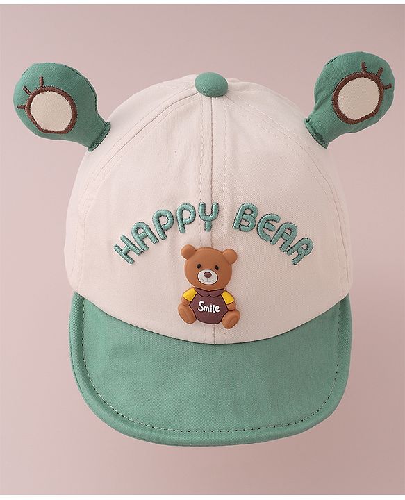 Babyhug Baseball Cap Teddy Print - Green