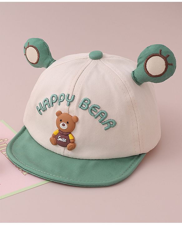 Babyhug Baseball Cap Teddy Print - Green