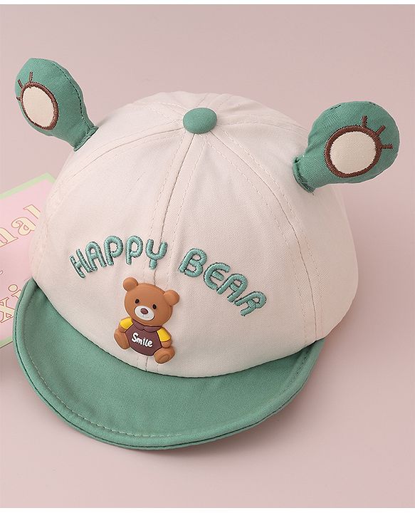 Babyhug Baseball Cap Teddy Print - Green
