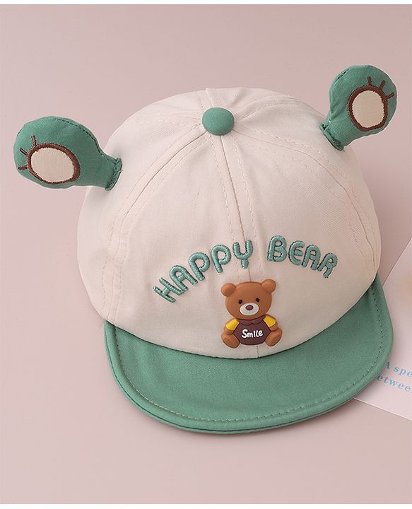 Babyhug Baseball Cap Teddy Print - Green