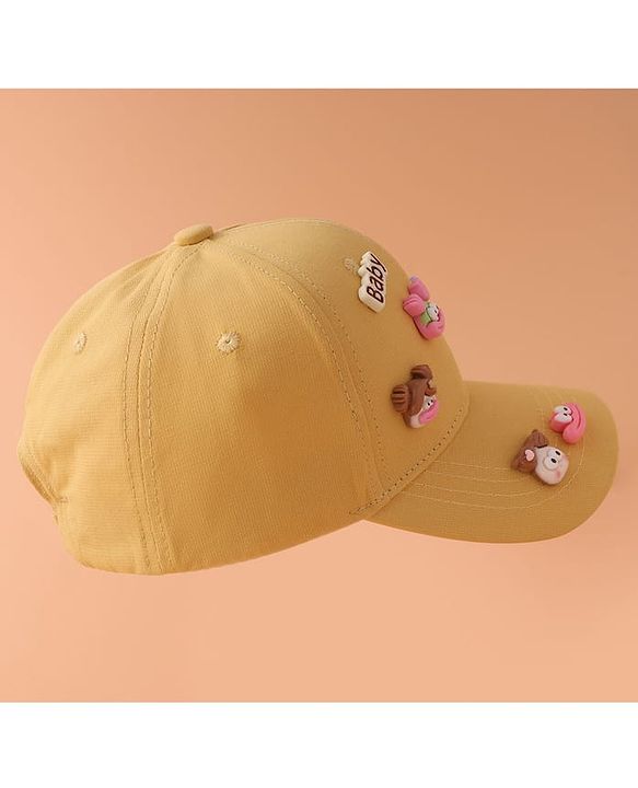 Pine Kids Baseball Cap with Animal Applique - Yellow