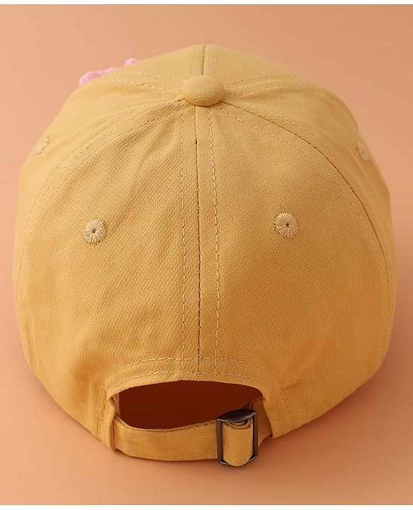 Pine Kids Baseball Cap with Animal Applique - Yellow