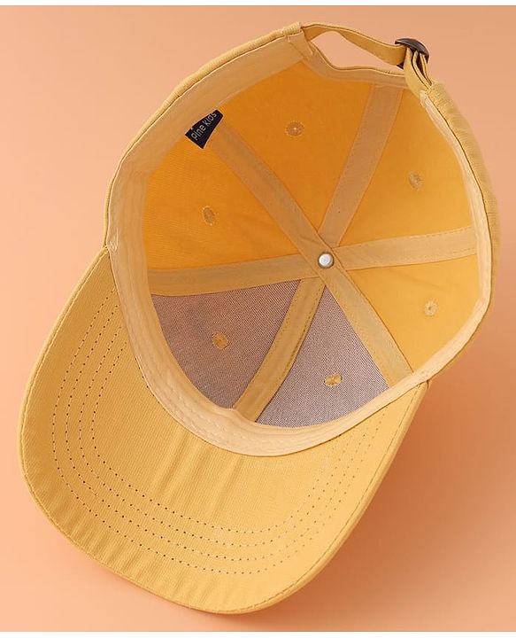 Pine Kids Baseball Cap with Animal Applique - Yellow
