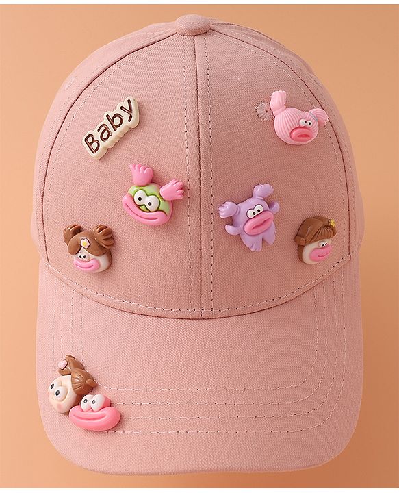 Pine Kids Baseball Cap with Animal Applique - Pink