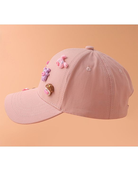Pine Kids Baseball Cap with Animal Applique - Pink