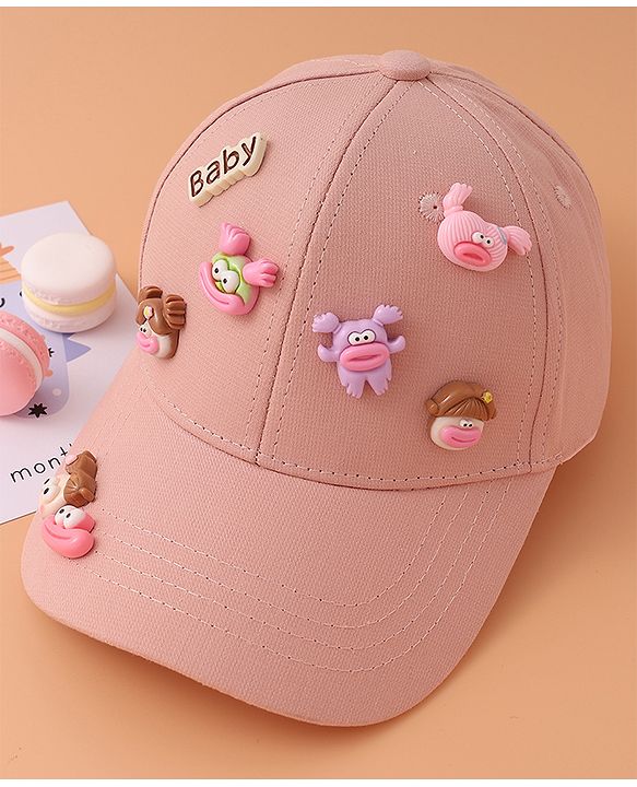 Pine Kids Baseball Cap with Animal Applique - Pink