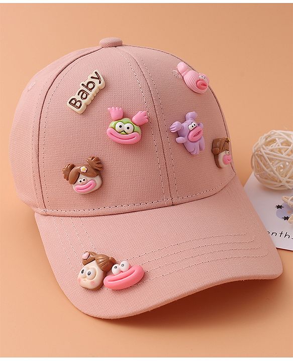Pine Kids Baseball Cap with Animal Applique - Pink