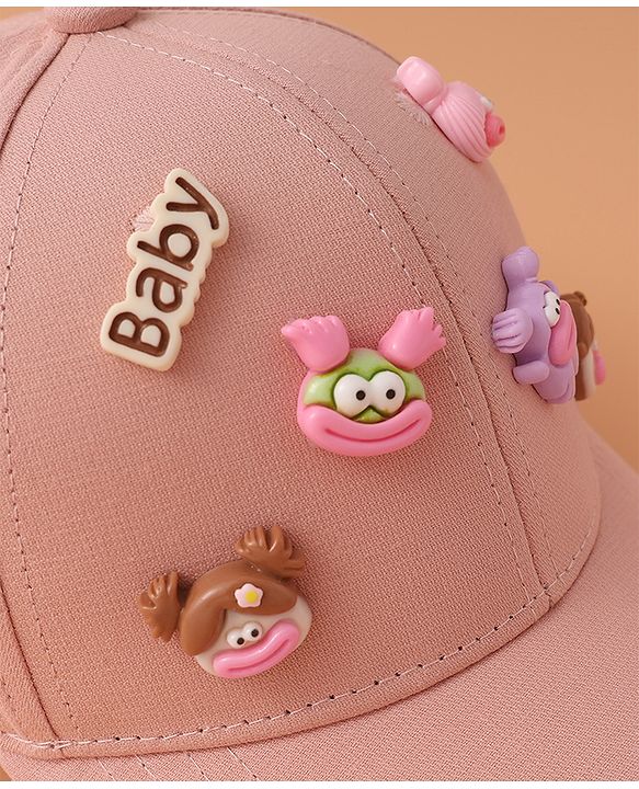 Pine Kids Baseball Cap with Animal Applique - Pink