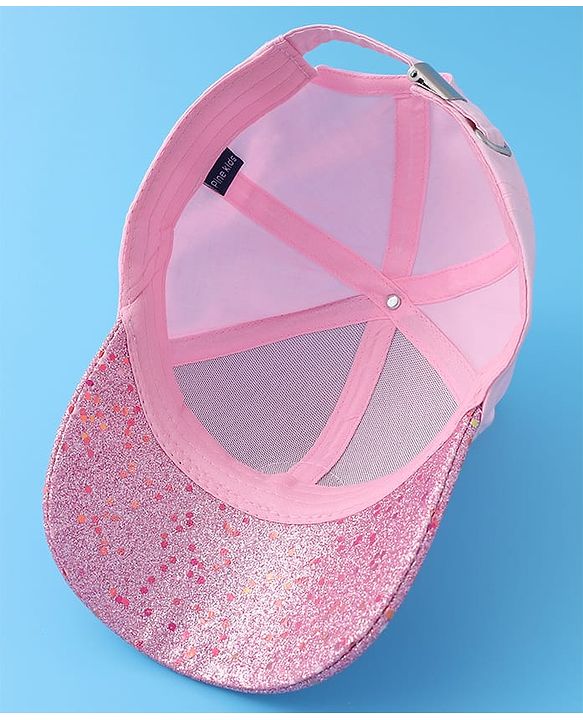 Pine Kids Baseball Shimmered Cap with Flamingo Applique - Pink