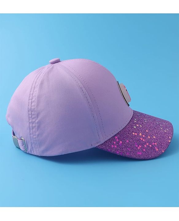 Pine Kids Baseball Shimmered Cap with Flamingo Applique - Purple